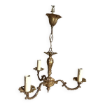 Lustre 3 branches en laiton dor