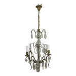 Lustre 4 lumires bronze et cristal