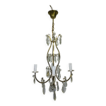 Lustre 4 lumires en bronze et cristal