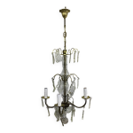 Lustre 4 lumires bronze et pampilles