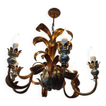 Lustre 6 bras de lumire style holywood regency, annes 60 - 70