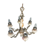 Lustre, 6 feux du xxème en aragonite et calcite dite onyx marbre Lustre, 6 feux du xxème en aragonite et calcite dite onyx marbre