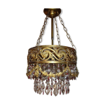 Vintage gilded cascading crystal chandelier