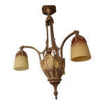 Lustre art dco en pte de verre
