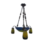 Lustre art dco en pte de verre