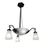 Lustre art dco en verre et fer forg muller frres