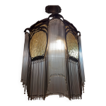 Lustre art nouveau style guimard en bronze nickelé Lustre art nouveau style guimard en bronze nickelé