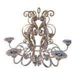 Lustre bougeoirs fer frapp� et forg�