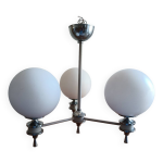 Lustre boule blanche et mtal