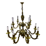 Lustre en bronze 12 lumires