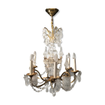Lustre en bronze et cristal