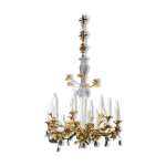 Lustre en bronze dor et cristal, 19 sicle