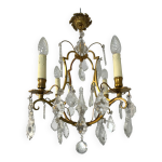 Lustre en bronze  pampilles (cristal)