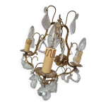 Lustre bronze  pampilles cristal baroque