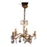 Lustre en bronze et pampilles de cristal tat de marche circa 1910