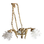 Lustre en bronze avec putti