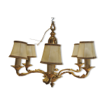 Lustre en bronze six branches vintage