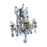 Lustre cage bronze pampilles