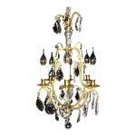 Lustre cage pampilles de cristal st. louis xv