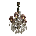 Lustre cage style louis xv cristal