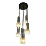 Lustre cascade 5 lumières années 70 Lustre cascade 5 lumières années 70