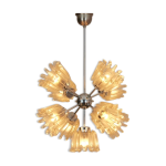 Lustre chromé en forme de tulipe par doria Lustre chromé en forme de tulipe par doria
