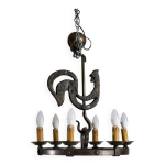 Lustre au coq, jean touret, 1950s