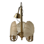 Lustre coquillage et laiton annes 70