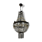 Lustre corbeille en cristal italien, annes 1960