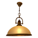 Lustre coupole verre et laiton