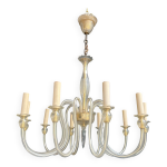 Lustre en cristal de murano  10 bras de lumire, travail italien, vers 1970