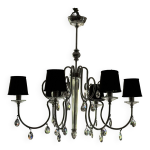 Lustre cristal murano abat jour noir