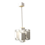 Lustre cubique italien vintage par gaetano sciolari, annes 1970