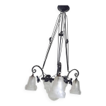 Lustre degu 4 feux art dco largeur 62 cm hauteur 93 cm