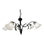 Lustre design italien masca modle siberia fer forg noir et patine or