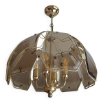 Lustre dor en verre pour salon ou salle  manger