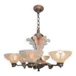 Lustre ezan art déco à 6 lumières Lustre ezan art déco à 6 lumières