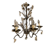 Lustre en fer blanc d'ivoire