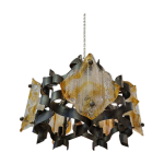 Lustre fer frapp & verre murano, 1970