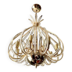 Lustre italien gousse en cristal, 1990