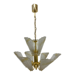 Lustre italien en verre de murano, design rgence hollywoodien, annes 1970