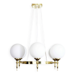 Lustre en laiton et boules en opaline