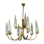 Lustre en laiton complet du milieu du sicle