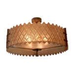 Lustre en laiton patin� et verre de murano