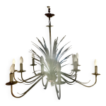 Lustre magistral vintage en mtal dor, 12 ampoules