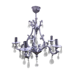 Lustre en mtal chrom 5 feux avec pampilles design italien