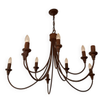 Lustre m�tal cuivre 10 ampoules