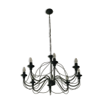 Lustre en mtal noir 8 lampes