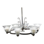 Lustre moderne du milieu du sicle, murano, style barovier, annes 1950