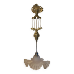 Lustre monte et baisse bronze ancien